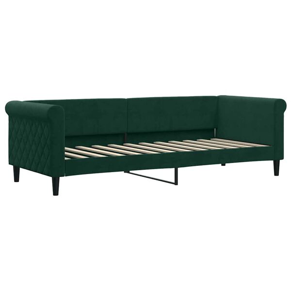 vidaXL Sof&aacute; cama nido con cajones terciopelo verde oscuro 80x200 cm