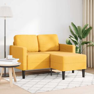 vidaXL Sof&aacute; 2 plazas con chaise longue en forma L amarillo claro 125cm