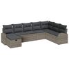 vidaXL Conjunto de sof&aacute; de jard&iacute;n con coj&iacute;n 8 pcs Gris Polirat&aacute;n
