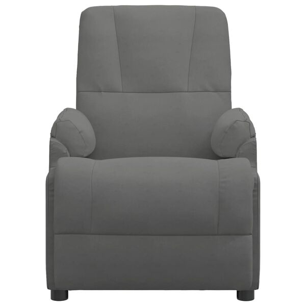 vidaXL Sill&oacute;n de masaje el&eacute;ctrico piel de ante sint&eacute;tico gris oscuro