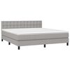 vidaXL Cama box spring con colch&oacute;n tela gris claro 160x200 cm