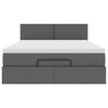 vidaXL Cama otomana con colchón LED gris oscuro 140x190 cm tela