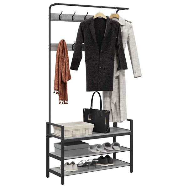 vidaXL Perchero Gris Sonoma 95 x 34 x 184 cm Madera de ingenier&iacute;a