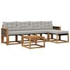 vidaXL Conjunto de sof&aacute;s de exterior 6 pcs Natural y Gris Claro
