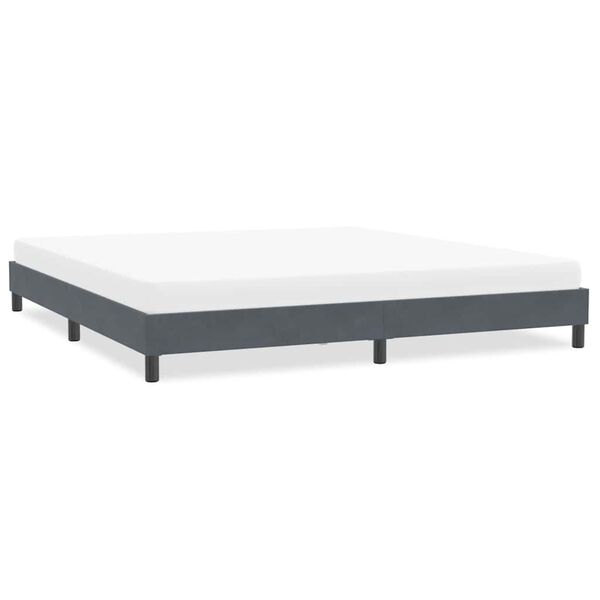 vidaXL Estructura de cama sin colch&oacute;n terciopelo gris oscuro 200x210cm
