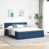 vidaXL Estructura de cama otomana con colch&oacute;n tela azul 180x200cm