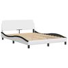 vidaXL Estructura de cama Dover cuero sint&eacute;tico blanco negro 140x190 cm