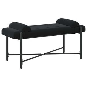 vidaXL Banco con Botones y Cojines Negro 110 x 40 x 46 cm Terciopelo