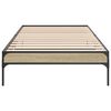 vidaXL Estructura cama madera ingeniería metal roble Sonoma 90x200 cm