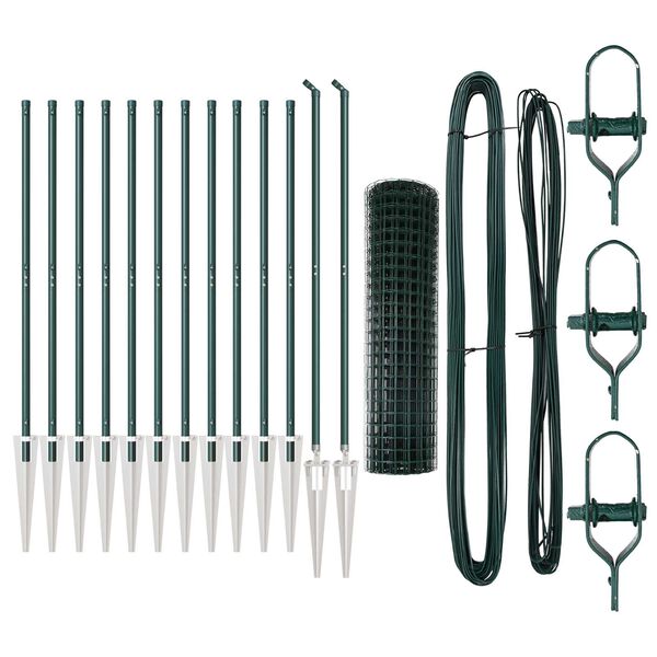 vidaXL Valla con Poste Verde 1 x 25 m Acero y PVC