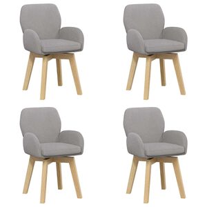 vidaXL Sillas de comedor giratorias 4 uds. Boucl&eacute; Gris Claro