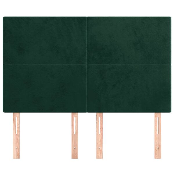 vidaXL Cabecero Terciopelo Verde Oscuro 144x5x118/128 cm