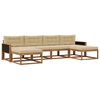 vidaXL Conjunto de sof&aacute;s de exterior 6 uds. Natural y Beige