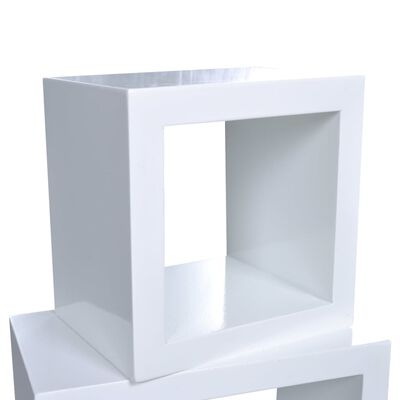 vidaXL Estantería de cubos para pared 6 unidades blanco