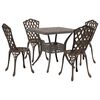 vidaXL Conjunto de mesa de jard&iacute;n 5 pcs Bronce Aluminio fundido