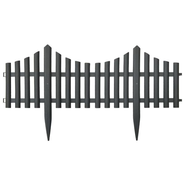 vidaXL Bordes de jardín 17 unidades PP antracita 10 m