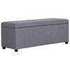 vidaXL Banco con espacio de almacenaje 116 cm poli&eacute;ster gris claro