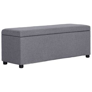 vidaXL Banco con espacio de almacenaje 116 cm poli&eacute;ster gris claro
