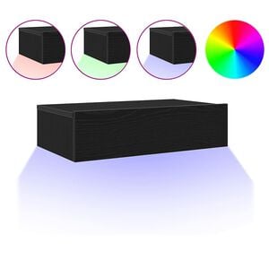 vidaXL Mueble de TV con luces LED Roble Negro 60x35x15,5 cm