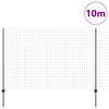 vidaXL Valla con Poste Gris 1,6 x 10 m Acero y PVC