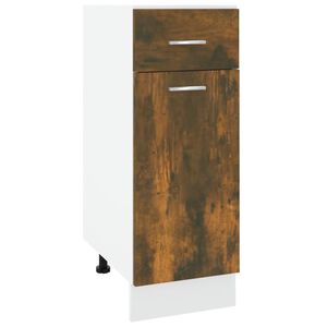 vidaXL Mueble bajo con caj&oacute;n "Lyon" roble ahumado 30x46x81,5 cm Madera de ingenier&iacute;a