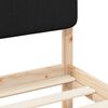 vidaXL Estructura de Cama con Cabecera Tapizada Negro 90 x 190 cm