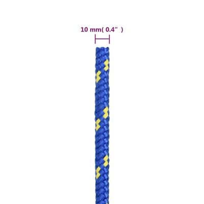 vidaXL Cuerda de barco polipropileno azul 10 mm 100 m