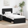 vidaXL Estructura de cama Negro 90 x 200 cm Madera de pino macizo