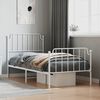 vidaXL Estructura cama sin colch&oacute;n con estribo metal blanco 90x190 cm