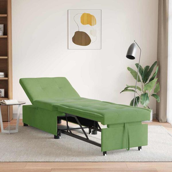 vidaXL Sof&aacute; cama Verde claro 194 x 67 x 82 cm Terciopelo