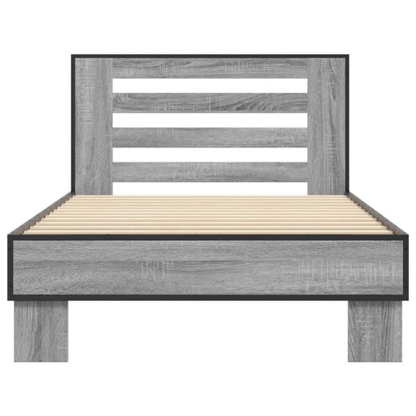 vidaXL Estructura cama madera ingenier&iacute;a metal gris Sonoma 100x200 cm