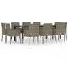 vidaXL Set comedor jard&iacute;n 11 pzas y cojines rat&aacute;n sint&eacute;tico negro gris