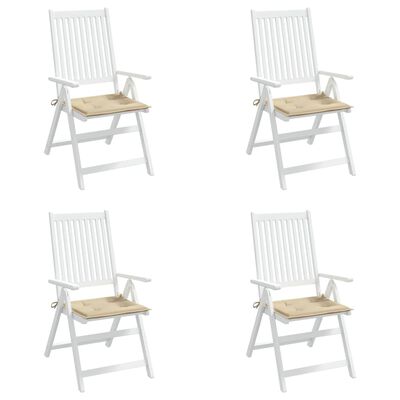 vidaXL Cojines de silla de jardín 4 uds tela beige 40x40x3 cm