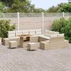 vidaXL Conjunto de sofá de jardín con cojín 13 pcs Beige y Crema