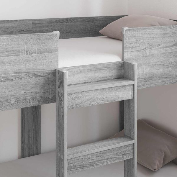 vidaXL Cama Litera para Ni&ntilde;os con colch&oacute;n Gris Sonoma 80 x 160 cm
