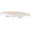 vidaXL Cama con estanter&iacute;a sin colch&oacute;n madera maciza blanca 160x200 cm