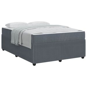 vidaXL Estructura de cama con colch&oacute;n Gris oscuro 140 x 200 cm tela