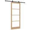 vidaXL Puerta Corredera ORKDAL Natural y negro 93 x 232 cm