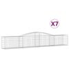 vidaXL Cestas de gaviones 7 uds forma de arco hierro 400x50x60/80 cm
