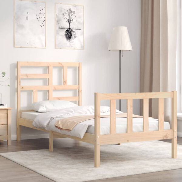 vidaXL Estructura de cama sin colchón madera maciza de pino 90x200 cm