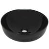 vidaXL Lavabo redondo de cer&aacute;mica negro 41,5x13,5 cm