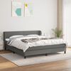 vidaXL Cama box spring con colch&oacute;n tela gris oscuro 180x200 cm