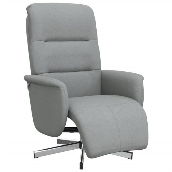 vidaXL Sill&oacute;n reclinable con reposapi&eacute;s tela gris claro