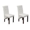 vidaXL Sillas de comedor 2 unidades cuero sint&eacute;tico blanco
