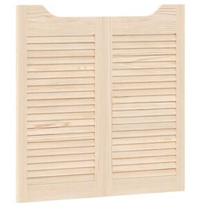 vidaXL Puertas batientes 2 pcs Natural Madera de Pino Maciza