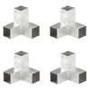 vidaXL Conectores de postes en Y 4 uds metal galvanizado 71x71 mm