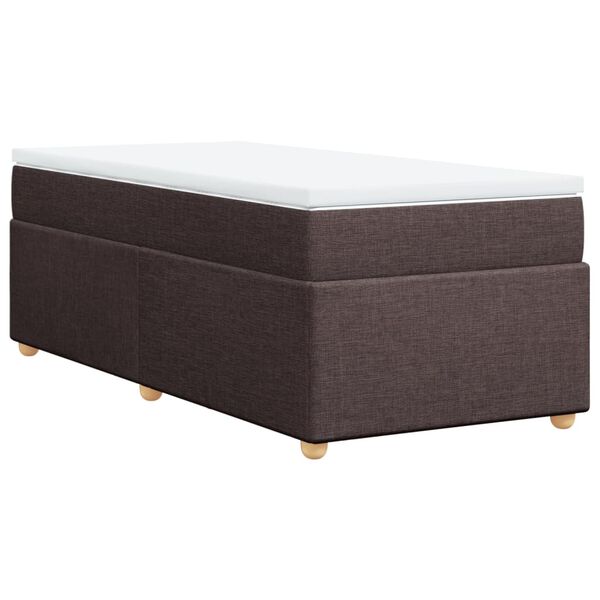 vidaXL Cama box spring con colchón tela marrón oscuro 100x200 cm
