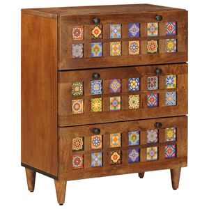 vidaXL Aparador Nogal 60 x 33 x 75 cm Madera de mango maciza