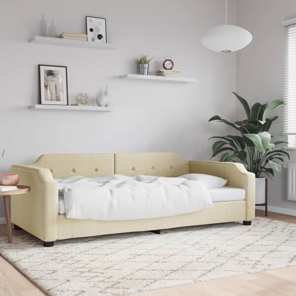 vidaXL Sof&aacute; cama sin colch&oacute;n tela crema 80x200 cm