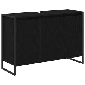 vidaXL Gabinete de Ba&ntilde;o con almacenamiento Roble Negro 90 x 30 x 60 cm